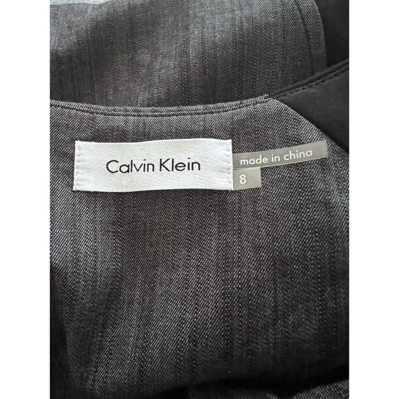 Calvin Klein Sleeveless Sheath‎ Dress Women's 8 Black Side Panels Career Classic - Picture 3 of 6